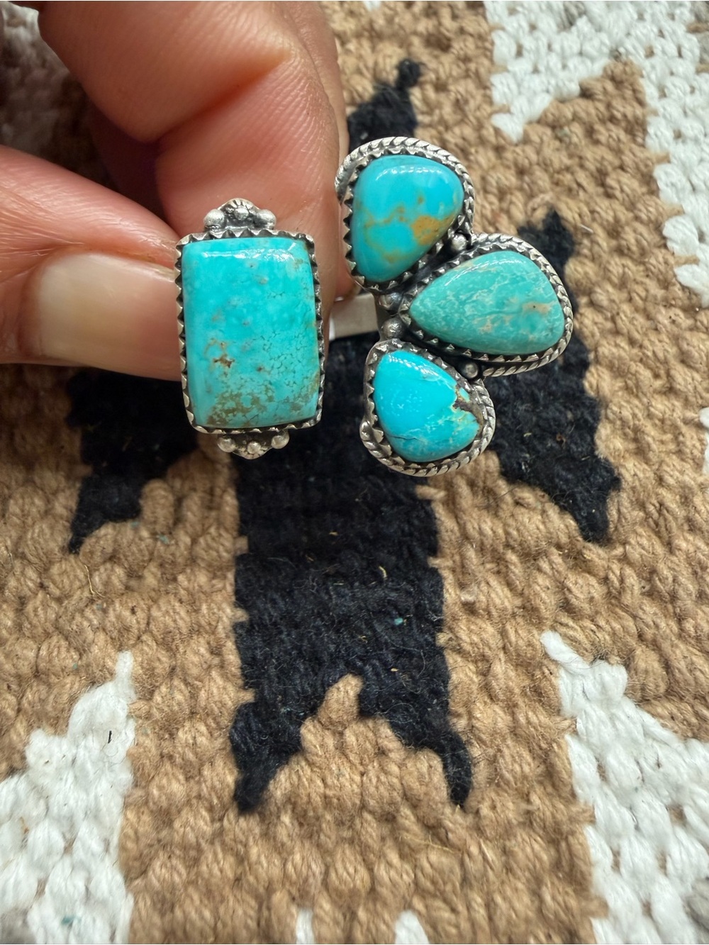 Pilot Mountain Turquoise statement ring sterling silver